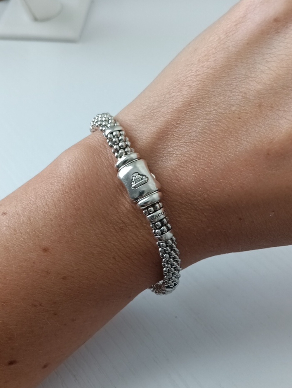 Lagos Caviar Rope Station Sterling Silver Bracelet 6mm - Picture 2 of 6